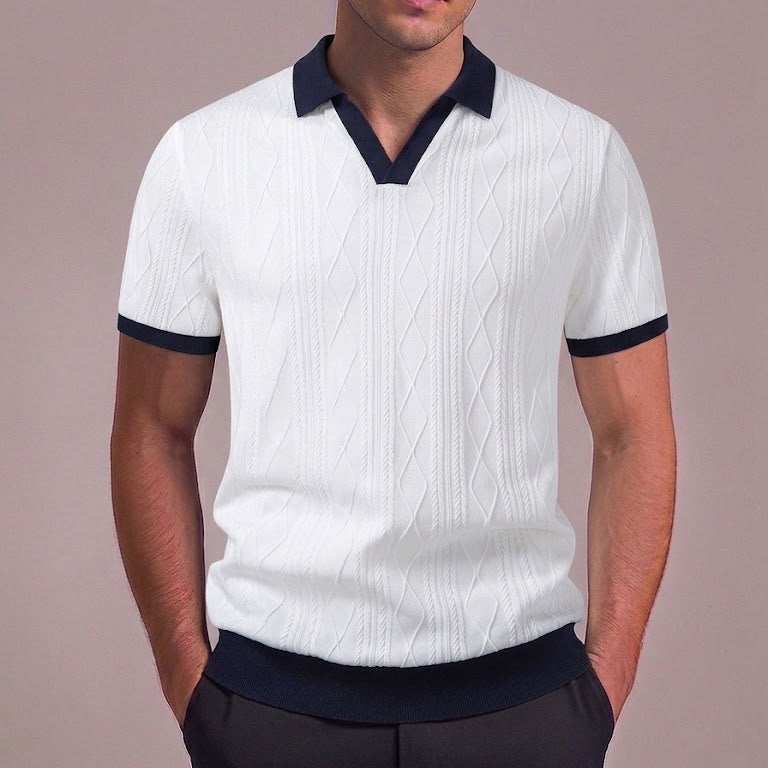 OWEN | Polo with geometric jacquard