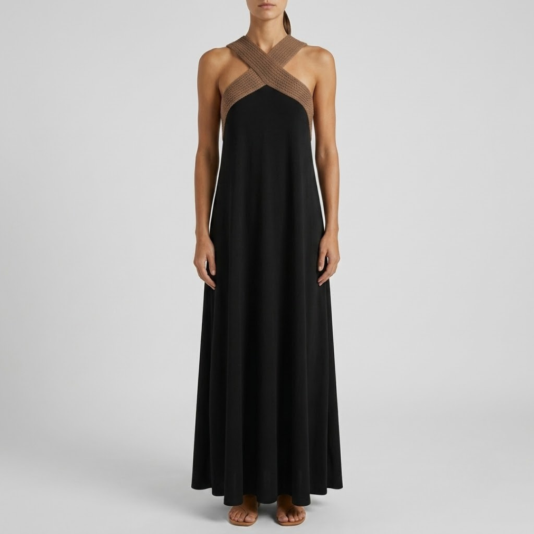 RUBY | Maxi dress with crossed neckline