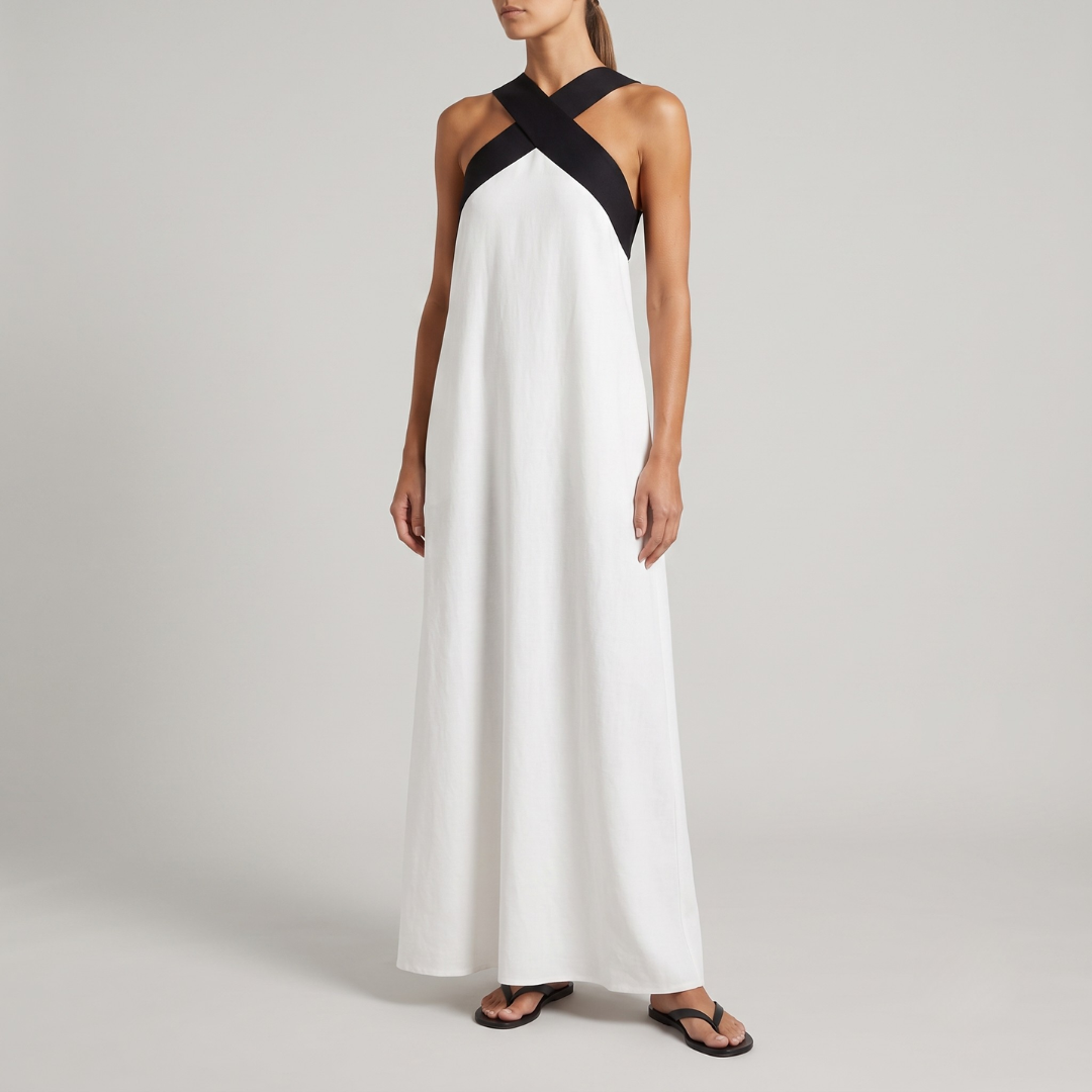 RUBY | Maxi dress with crossed neckline