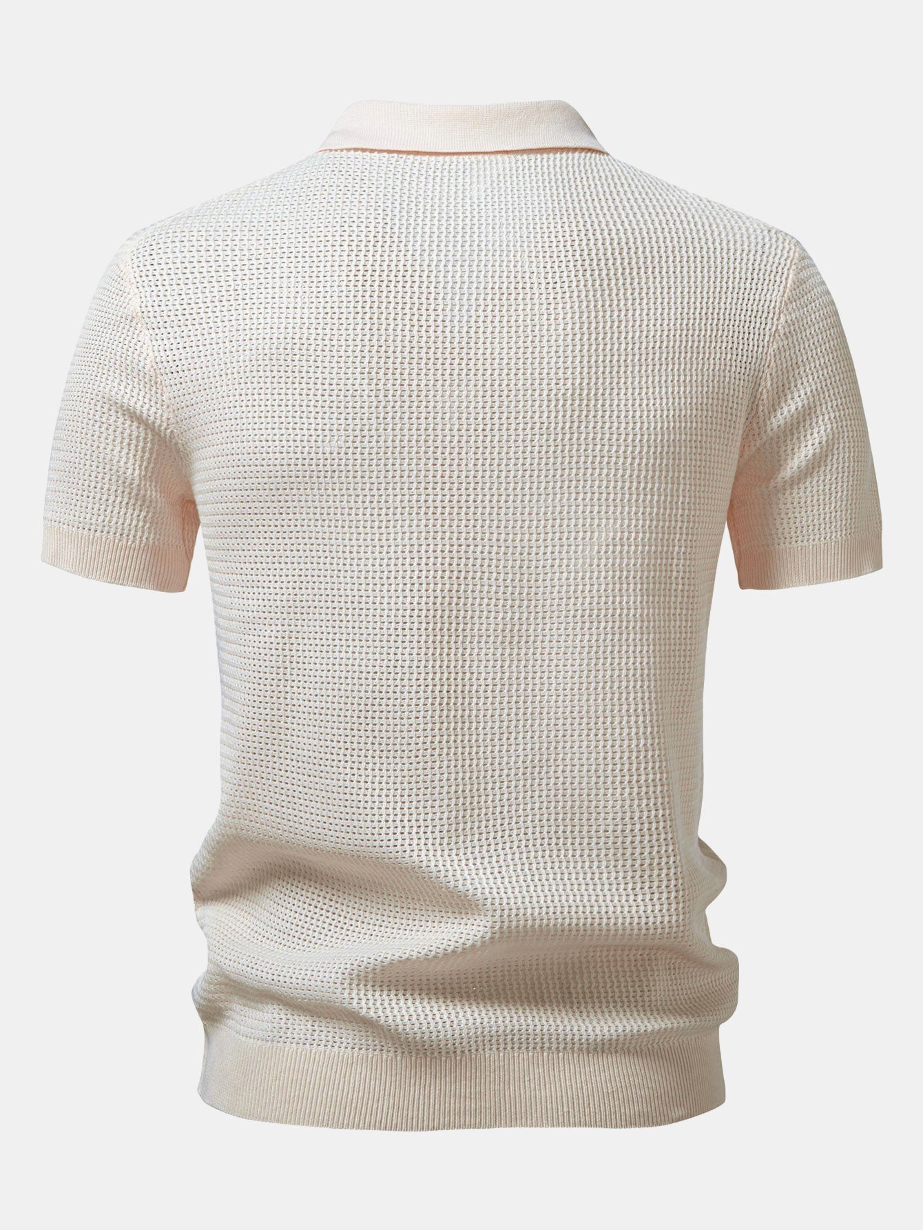 CALEB | Open-knit polo with Johnny collar