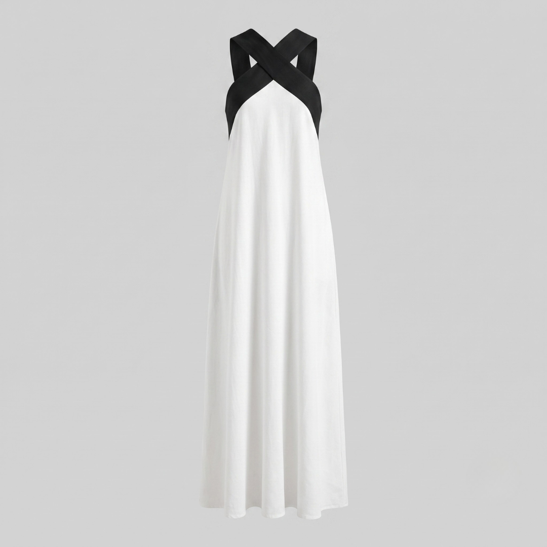 RUBY | Maxi dress with crossed neckline