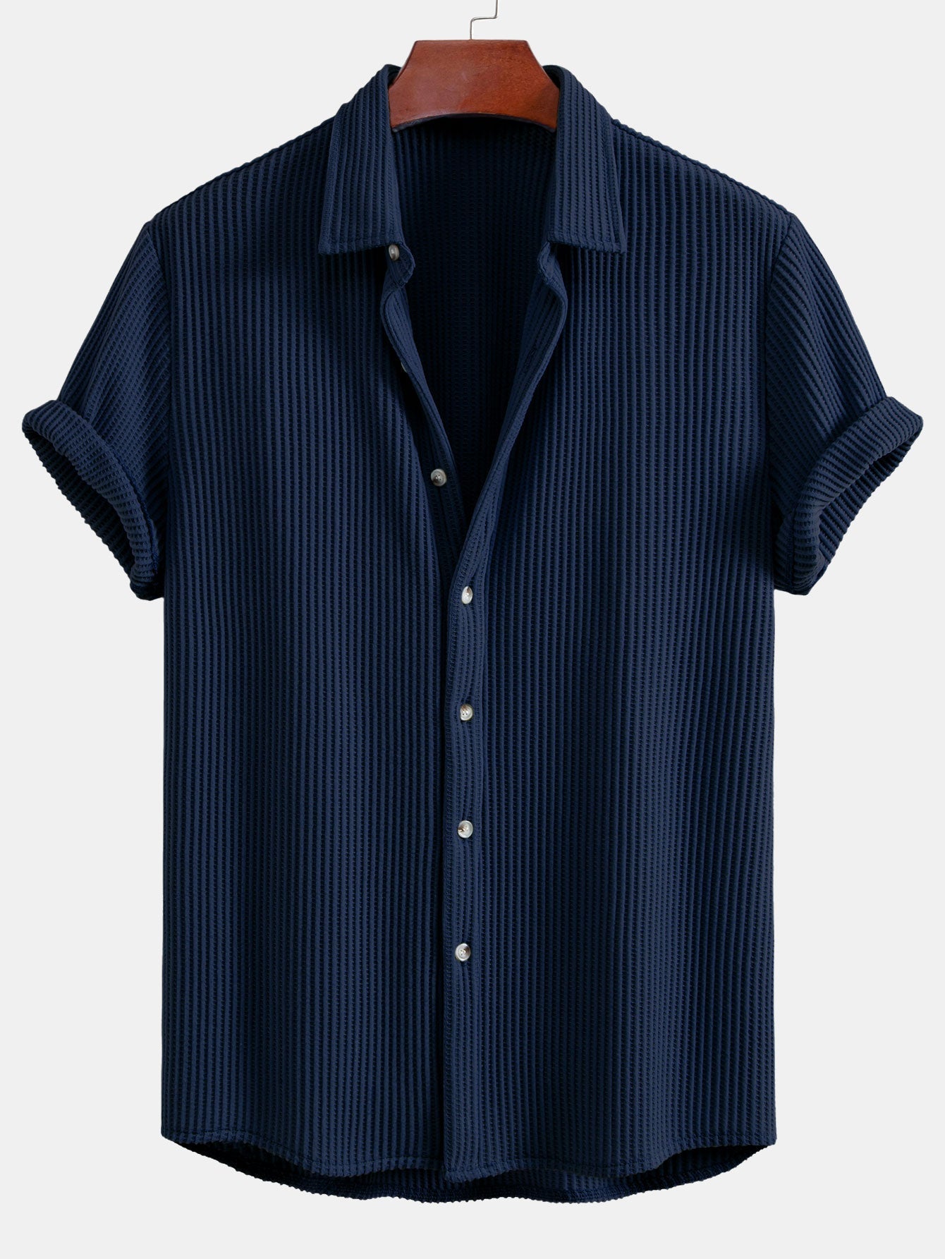 NOAH | Button shirt with waffle texture
