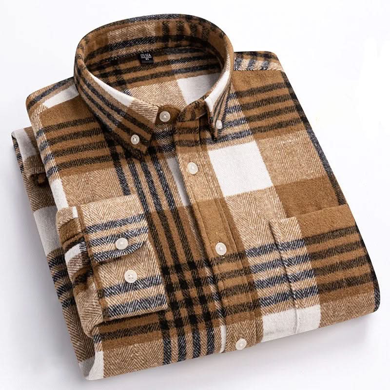 ELIJAH | Flannel shirt with button-down collar