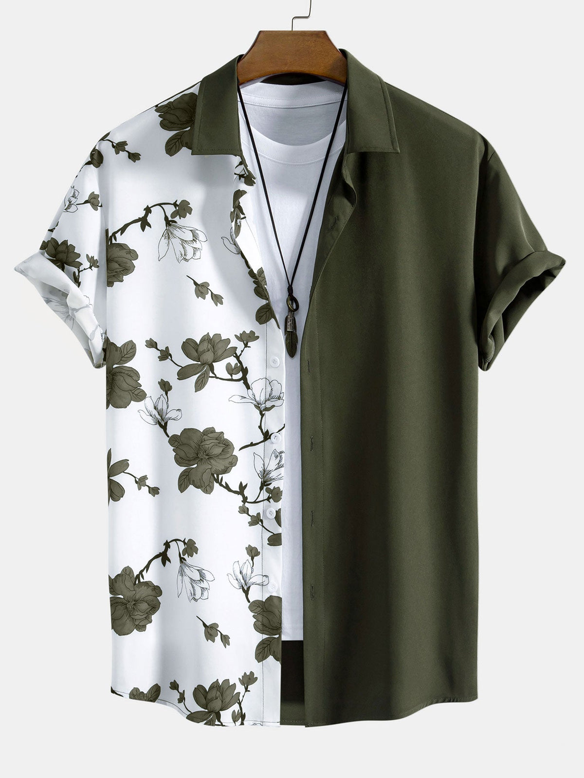 AMELIA | Button shirt with floral patchwork print