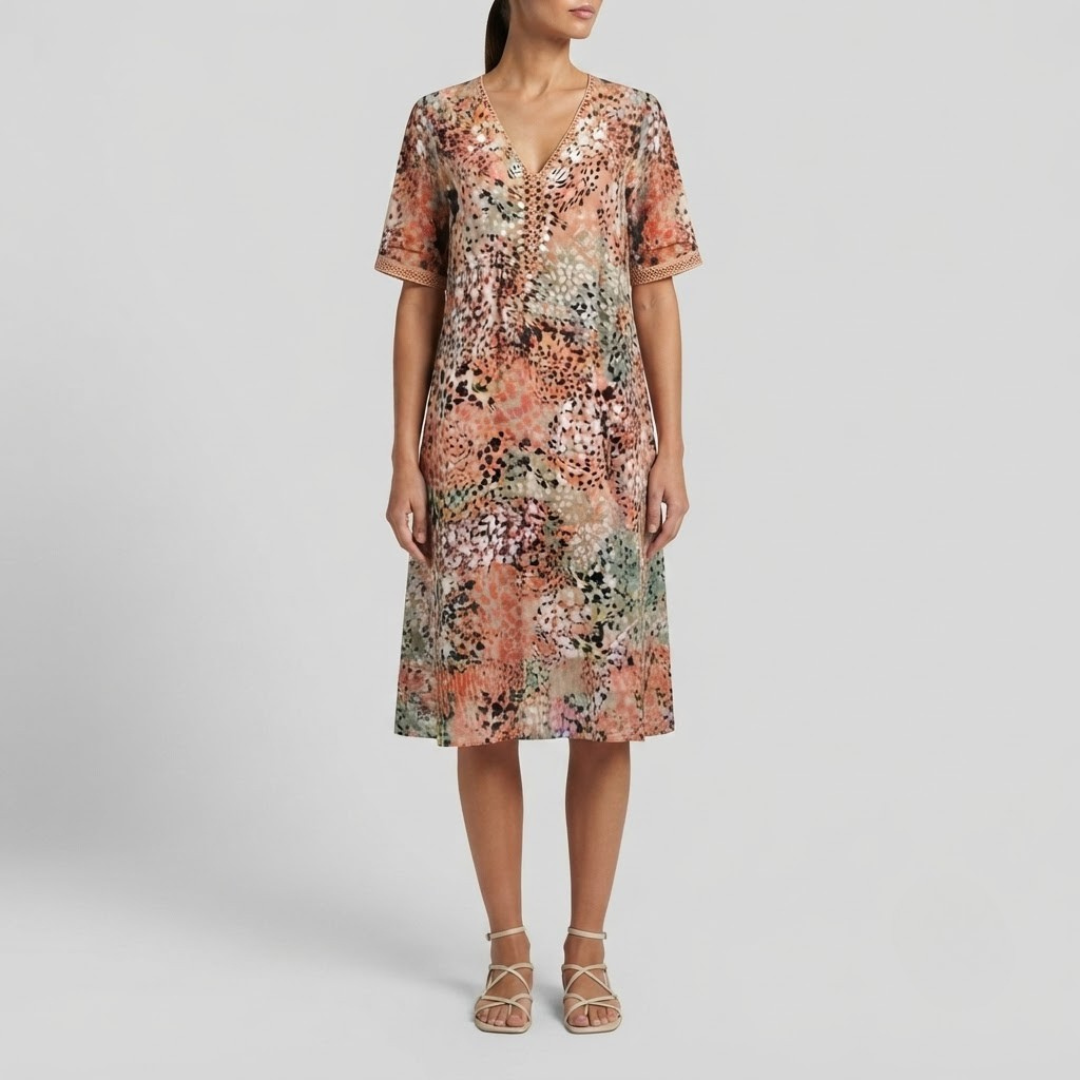 MAYA | Midi dress with vibrant print