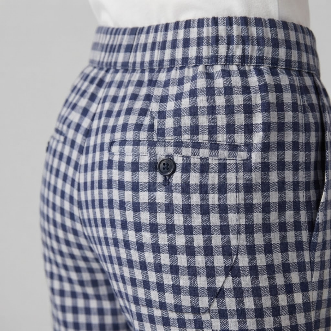CHELSEA | Gingham pants with elastic waist