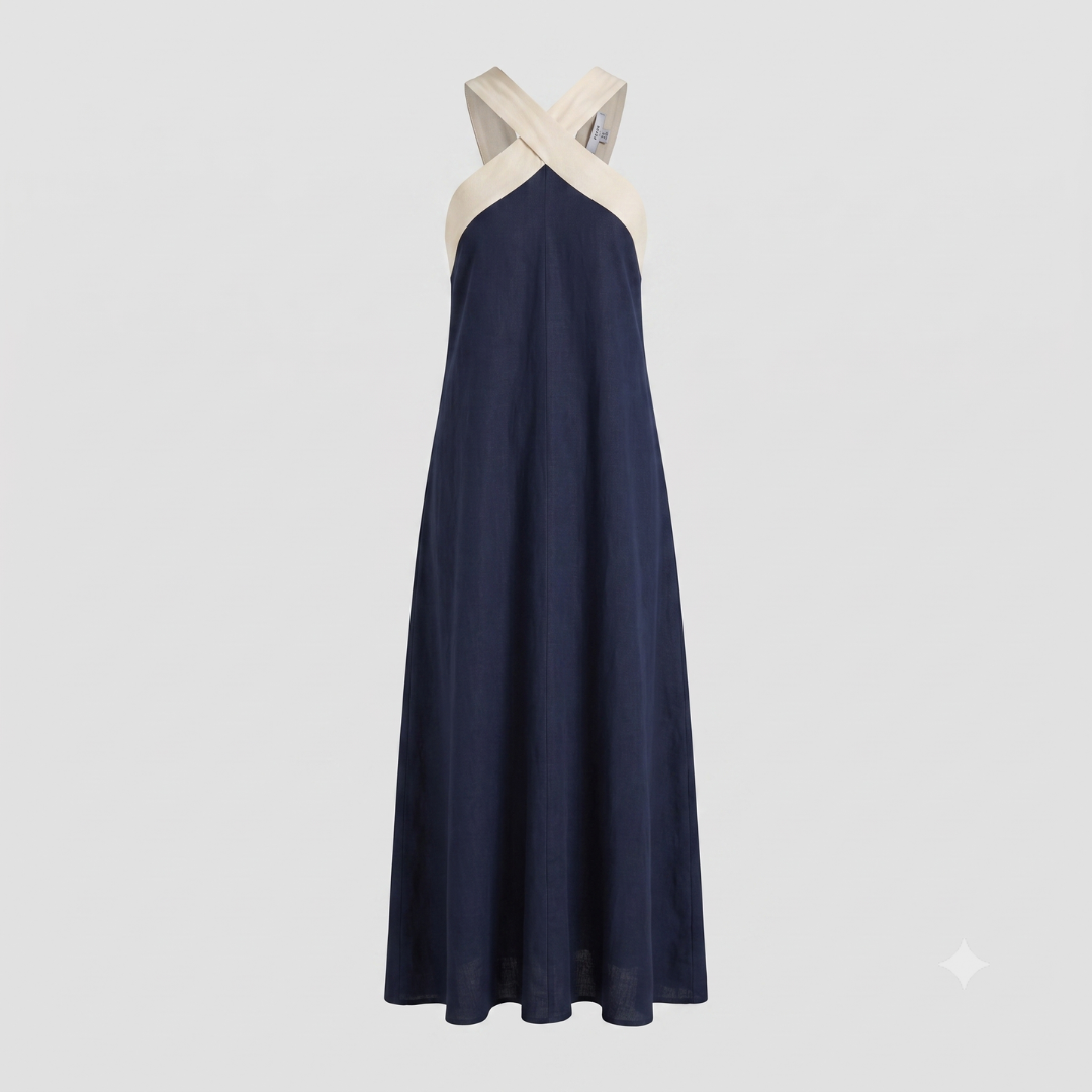 RUBY | Maxi dress with crossed neckline