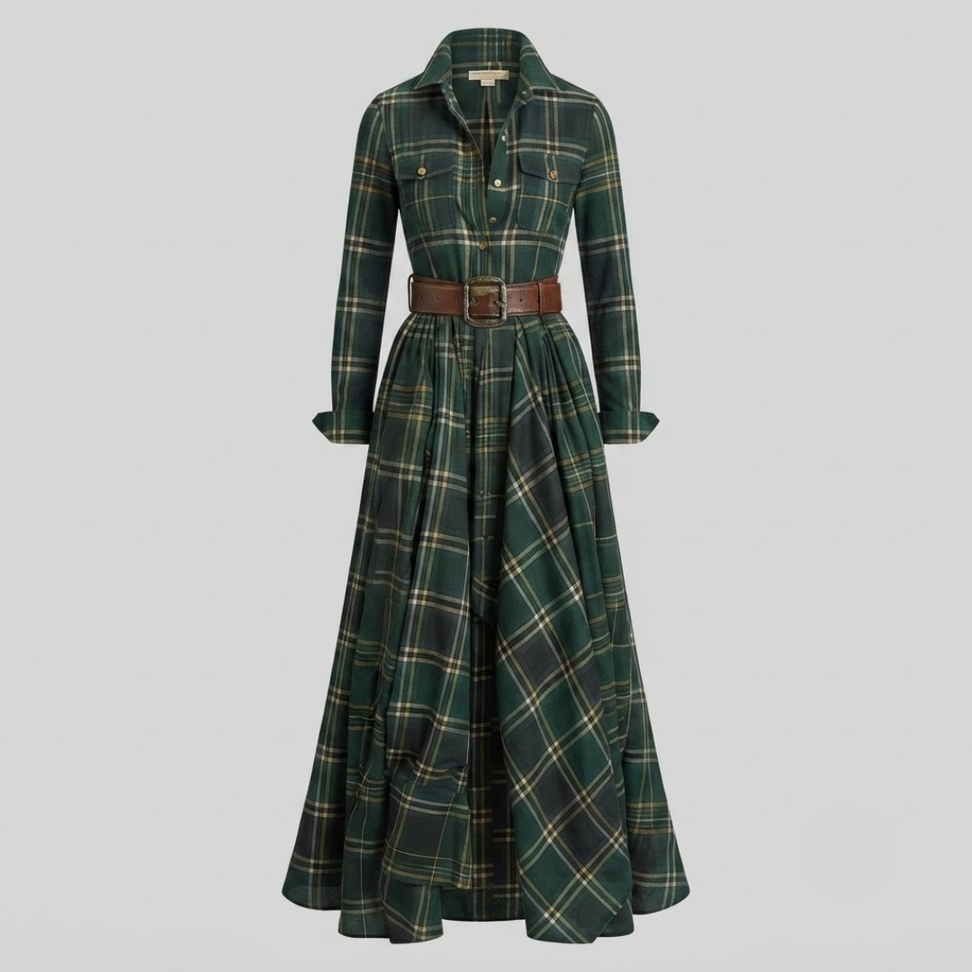 ELARA | Maxi dress with plaid print