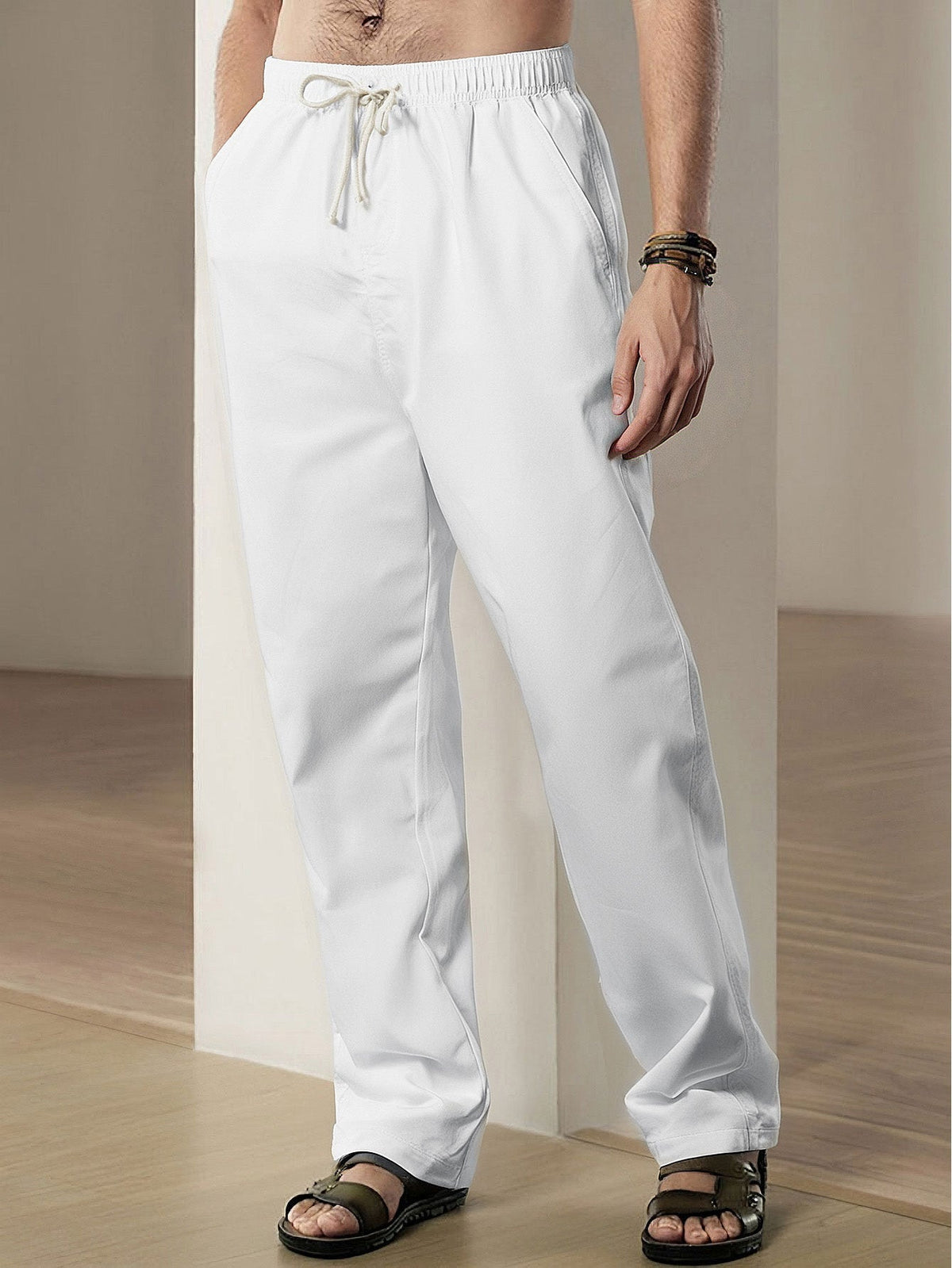 SOPHIA | Straight-leg pants with linen blend