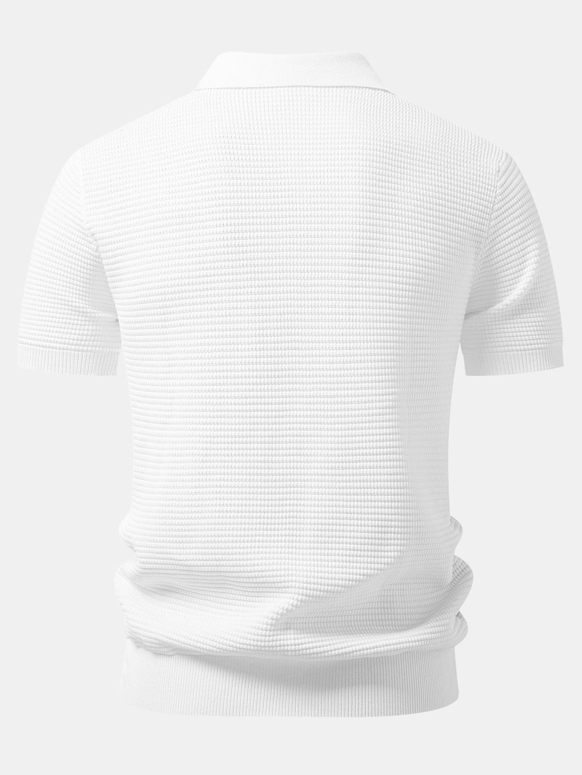 RILEY | Polo with waffle knit and zip neckline