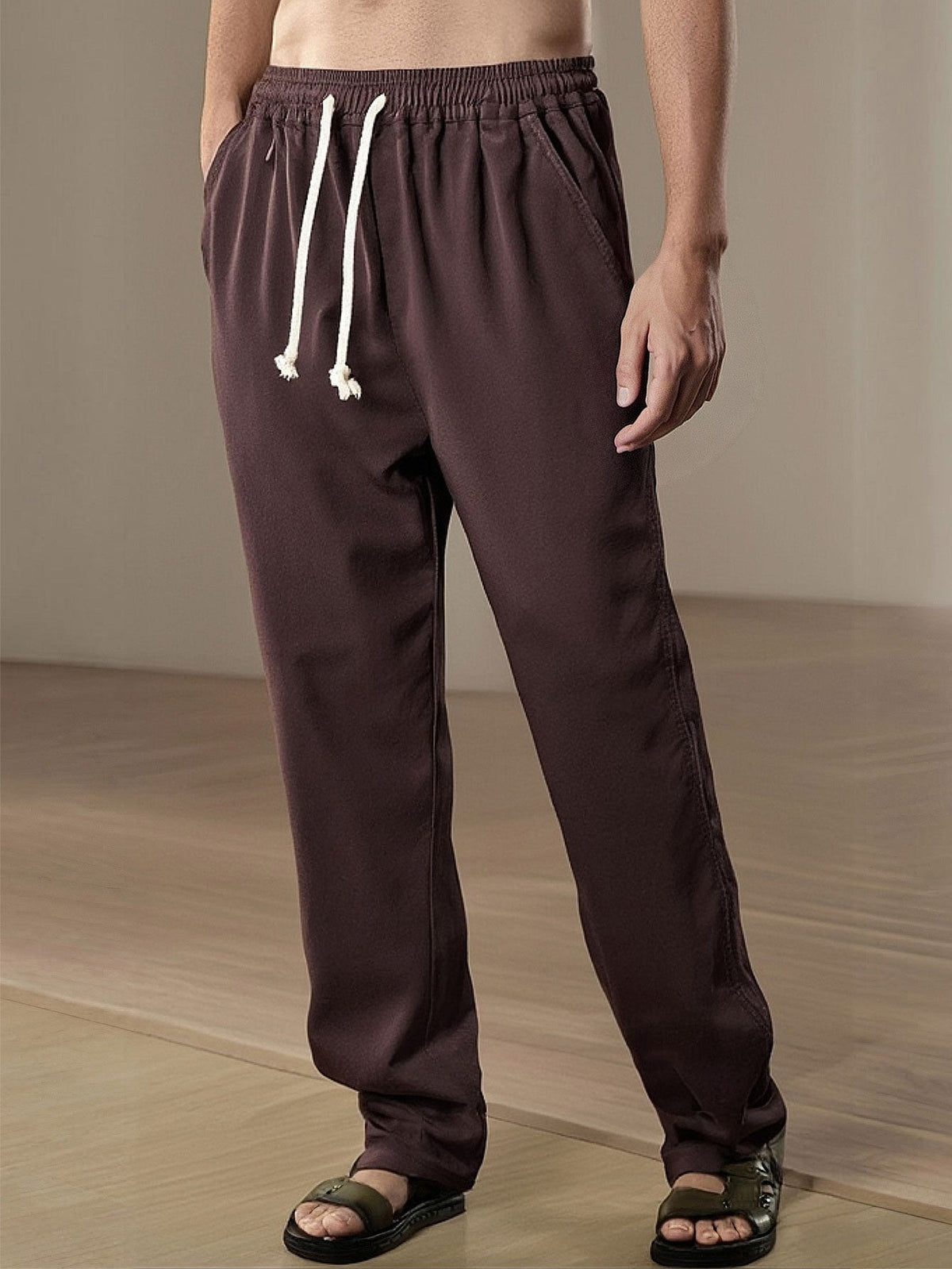 SOPHIA | Straight-leg pants with linen blend