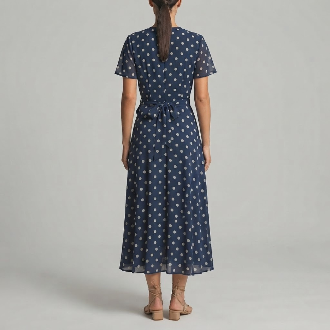 AVERY | Midi dress with polka dot print