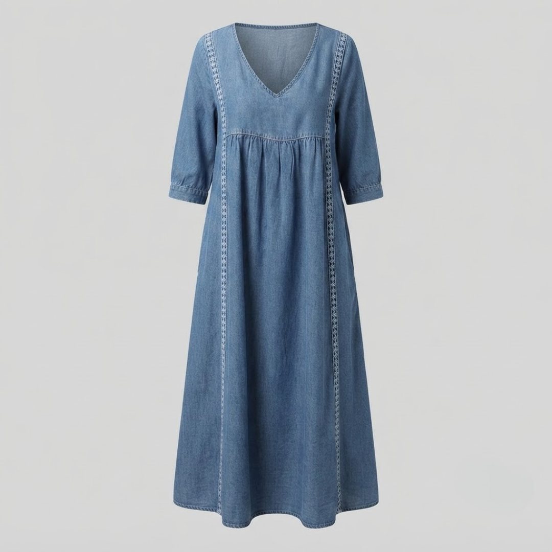ESTHER | Midi dress with V-neck