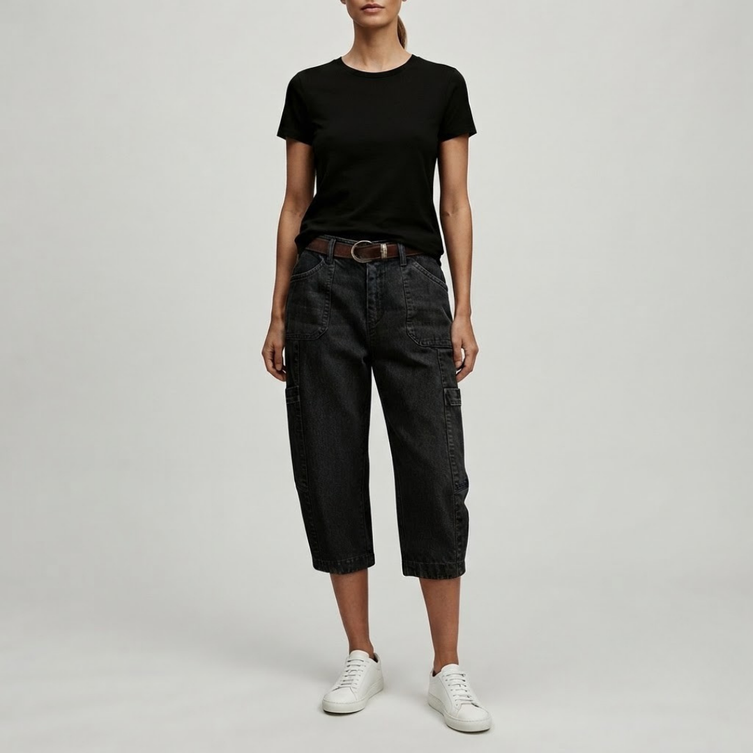 HARPER | Cropped cargo pants with wide leg