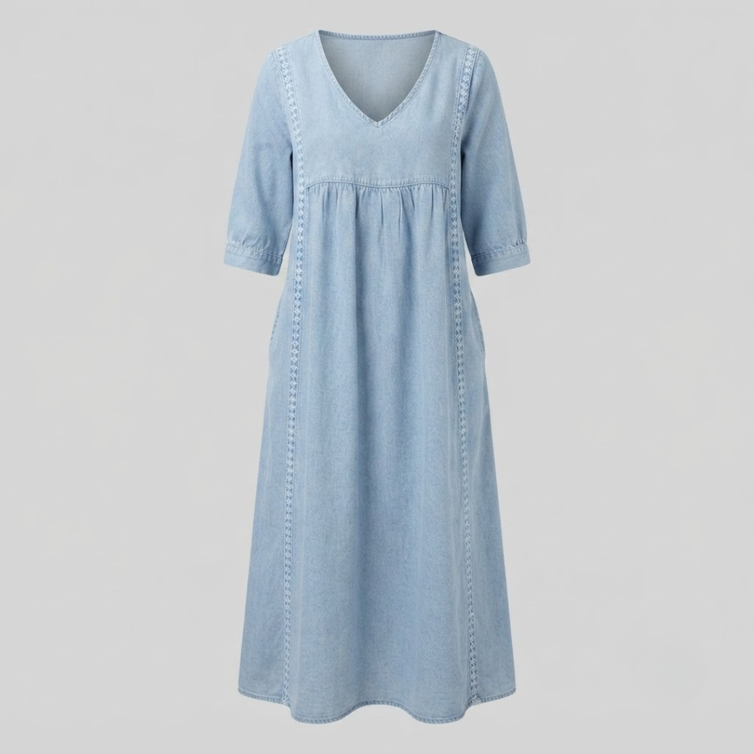 ESTHER | Midi dress with V-neck