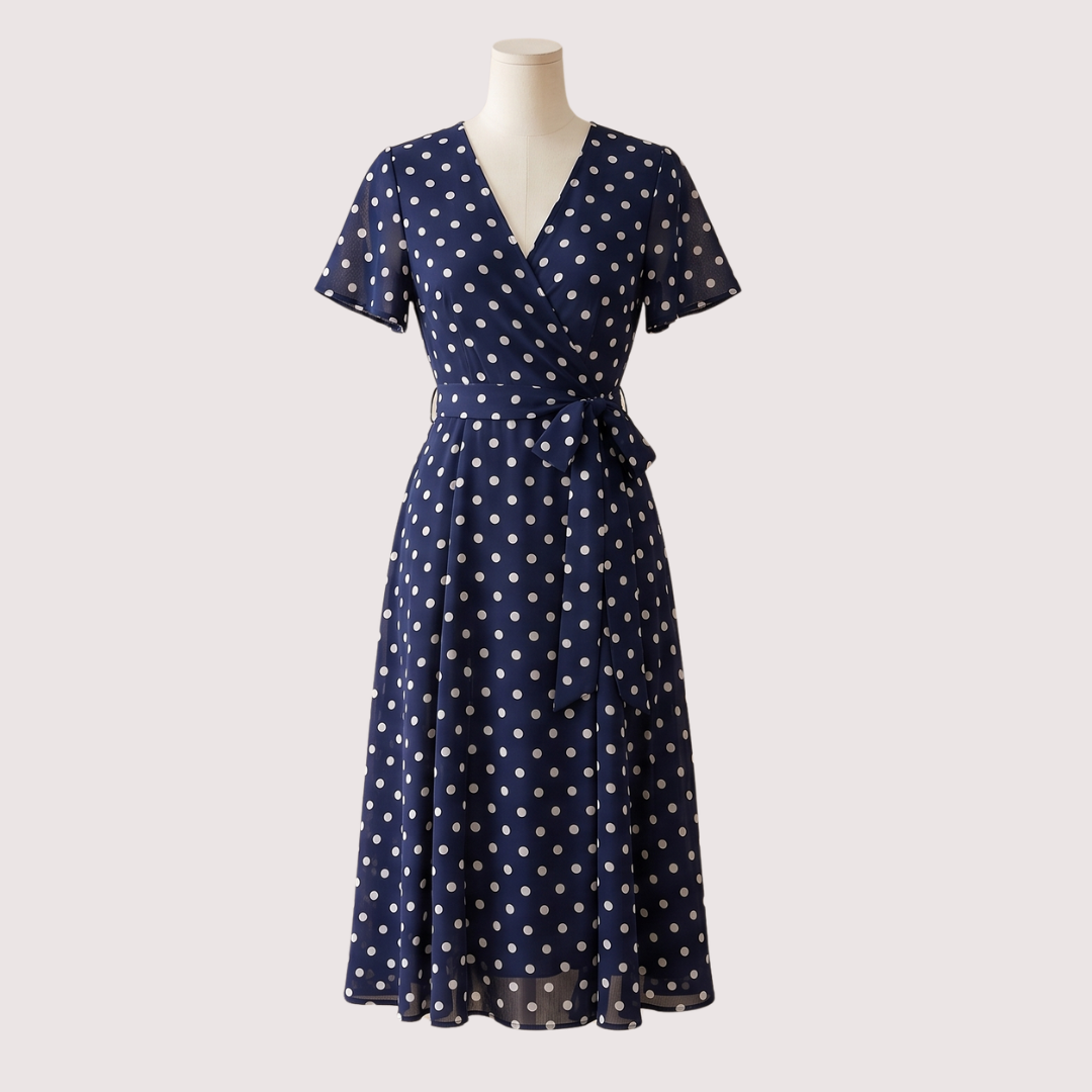 AVERY | Midi dress with polka dot print