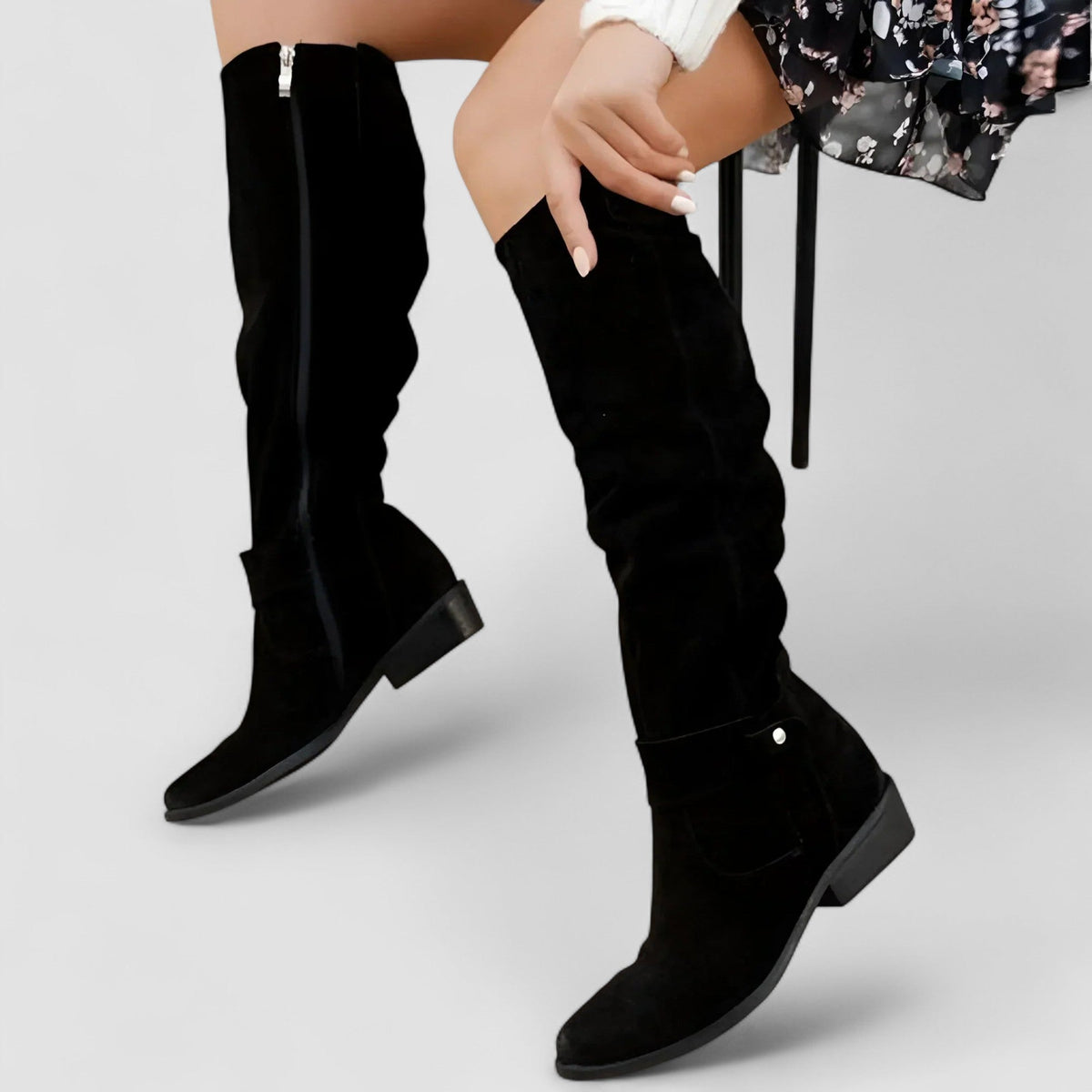 OLIVIA | Knee-high boots with gathered shaft