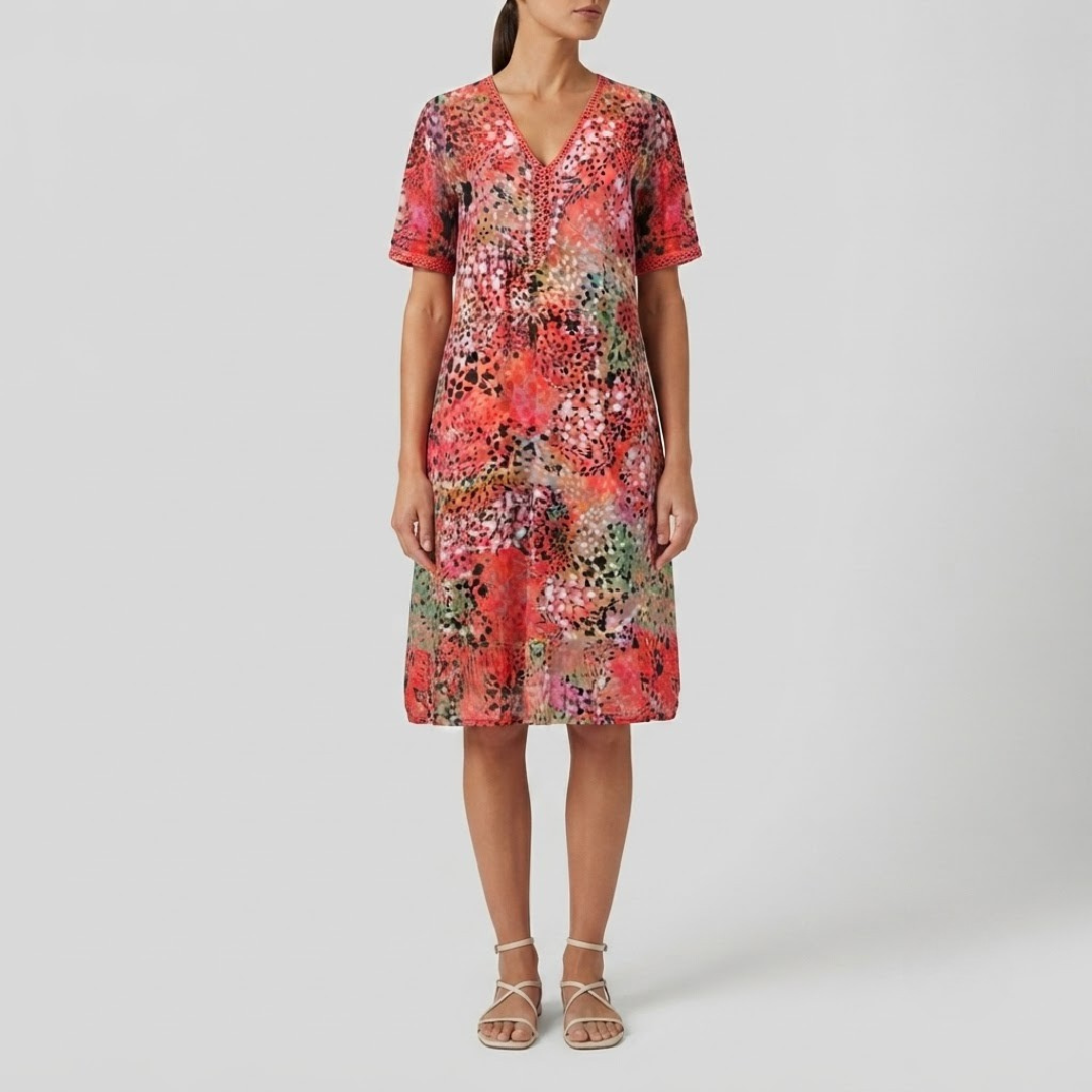 MAYA | Midi dress with vibrant print