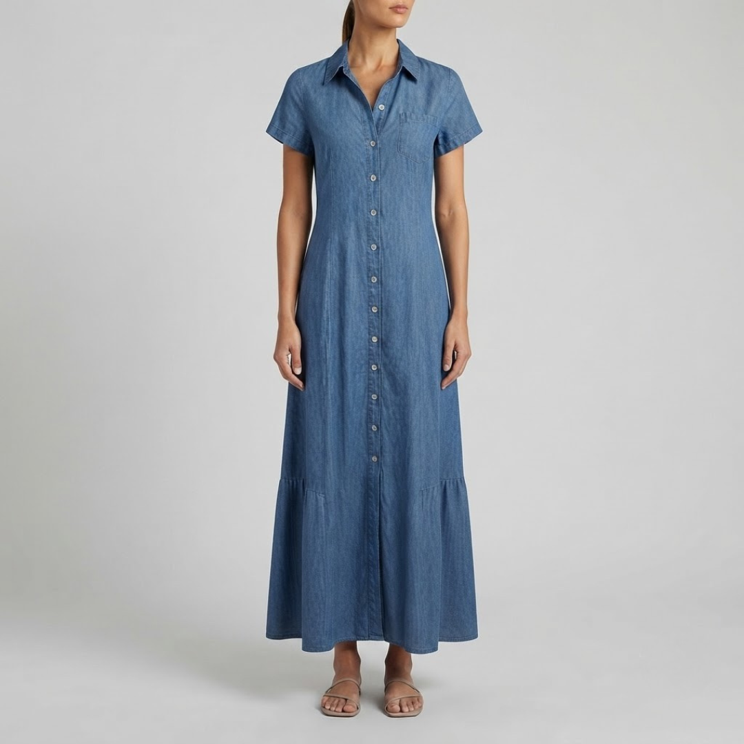 HANNAH | Maxi dress with button front