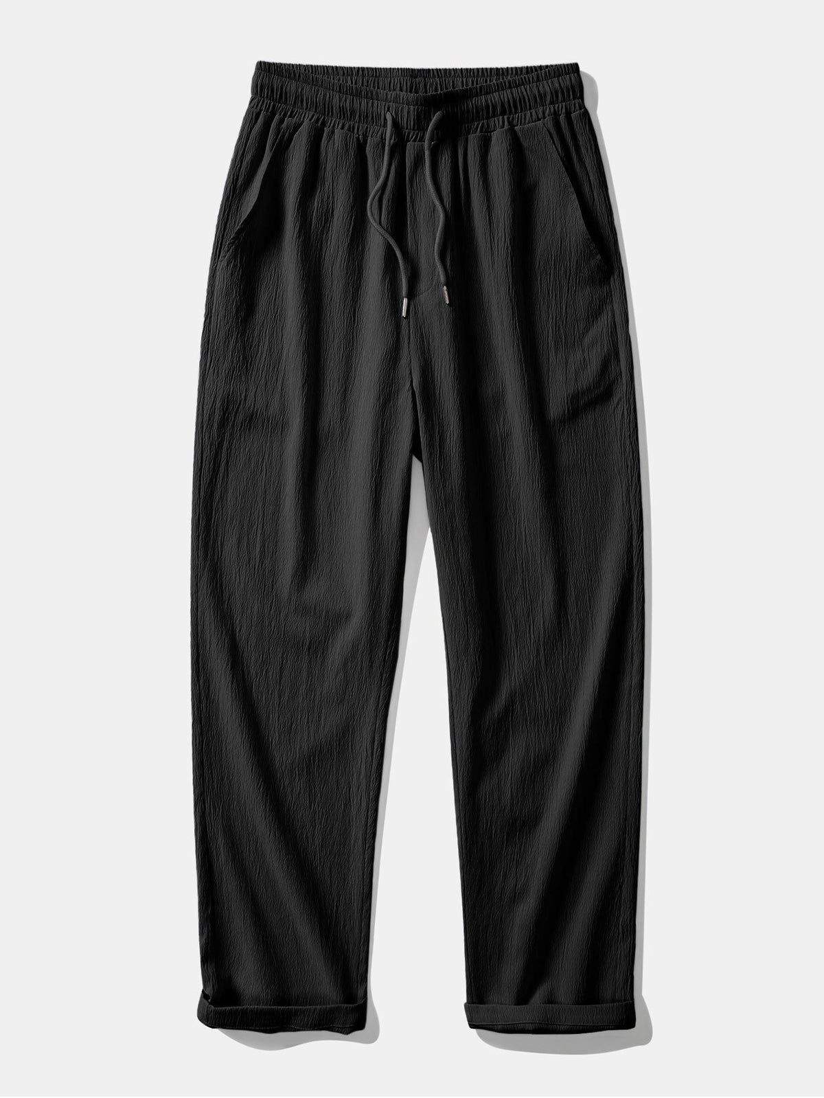 AVERY | Straight pants with crinkle texture