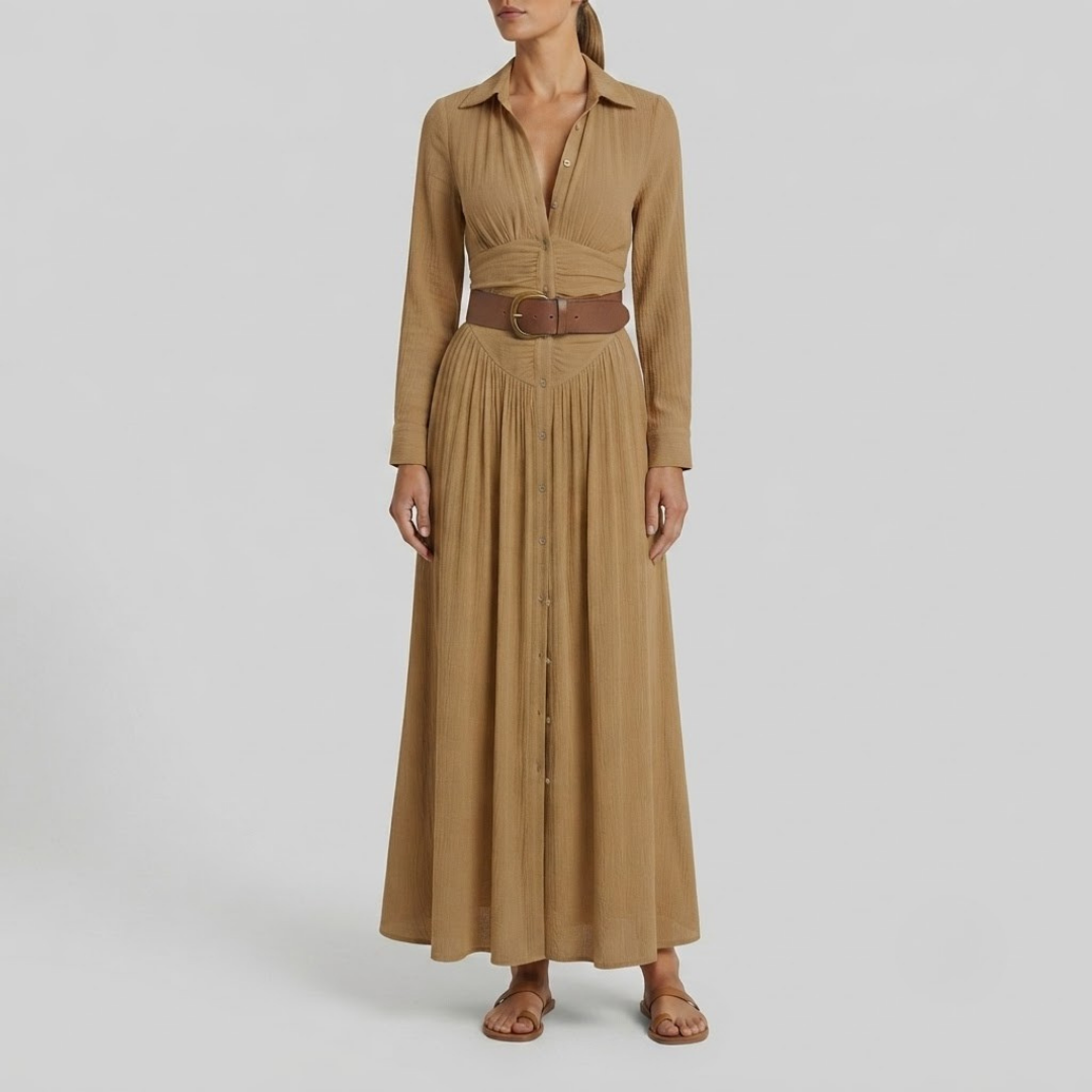 CAMILLE | Maxi dress with lapel collar