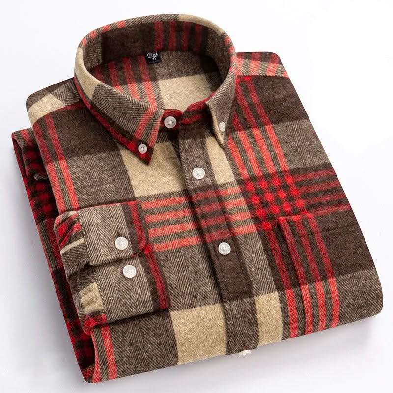 ELIJAH | Flannel shirt with button-down collar