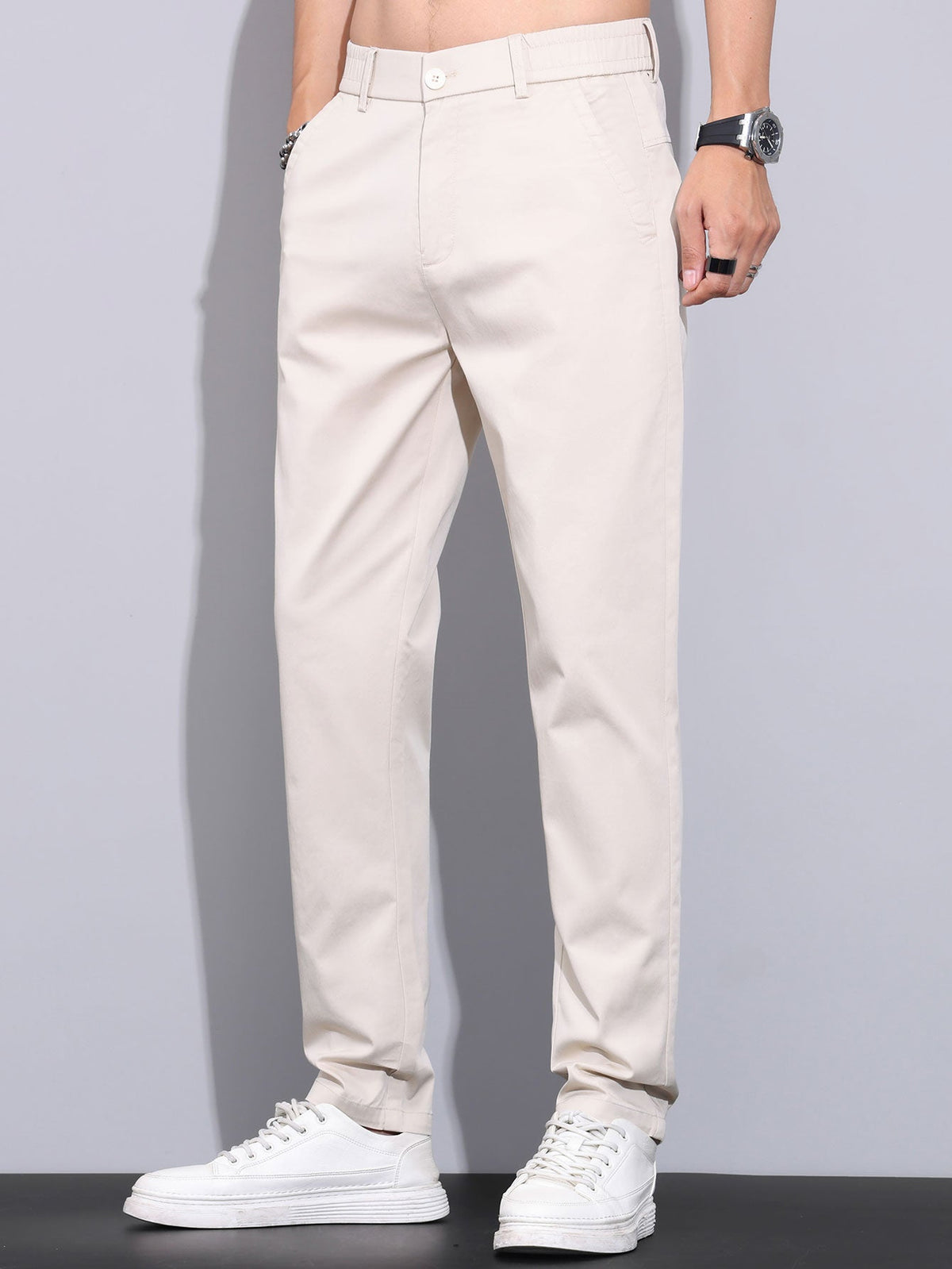 LILY | Straight pants with elastic waist