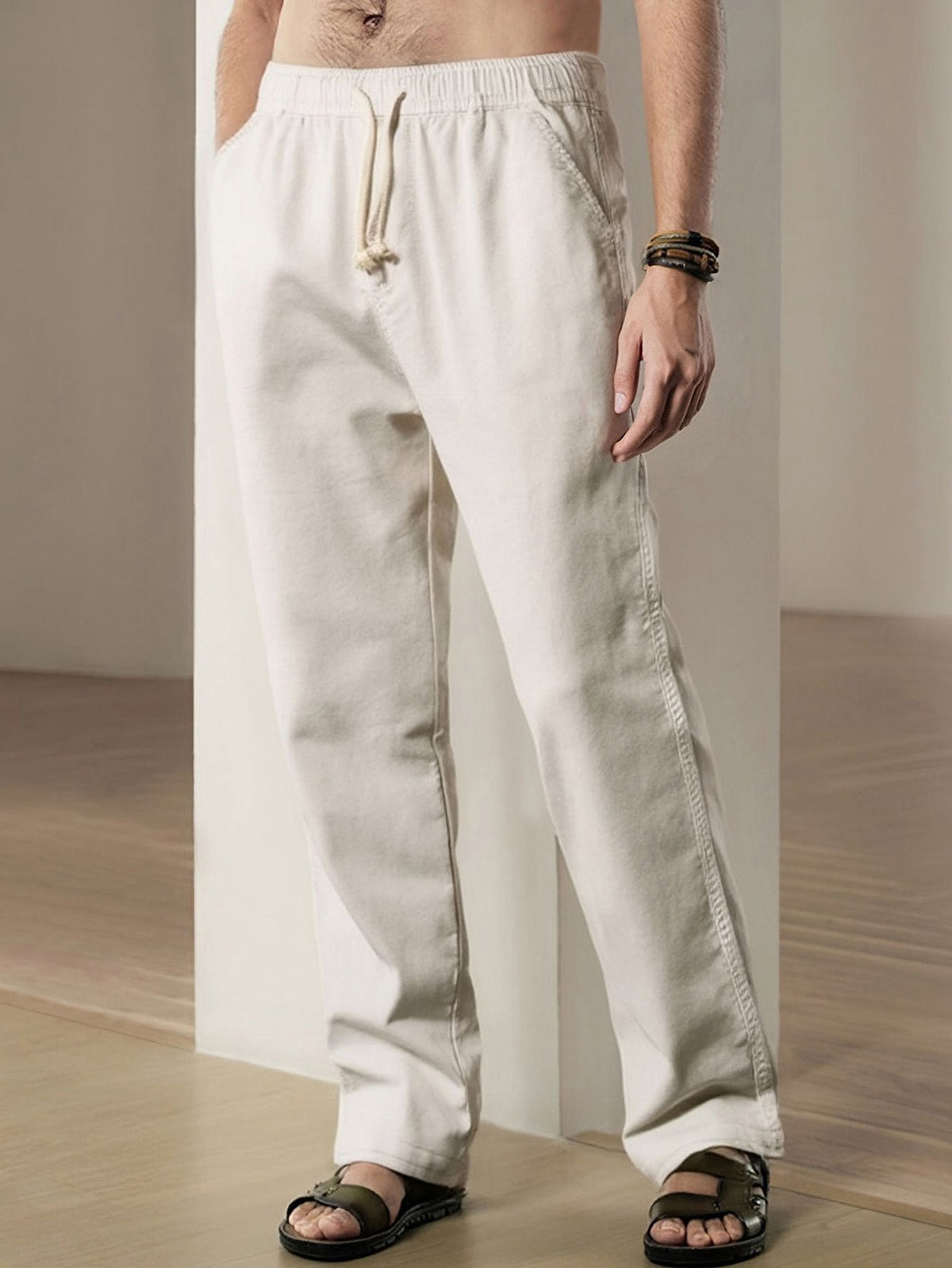 SOPHIA | Straight-leg pants with linen blend