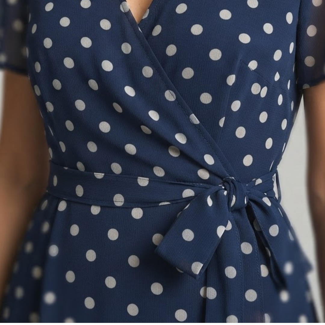 AVERY | Midi dress with polka dot print