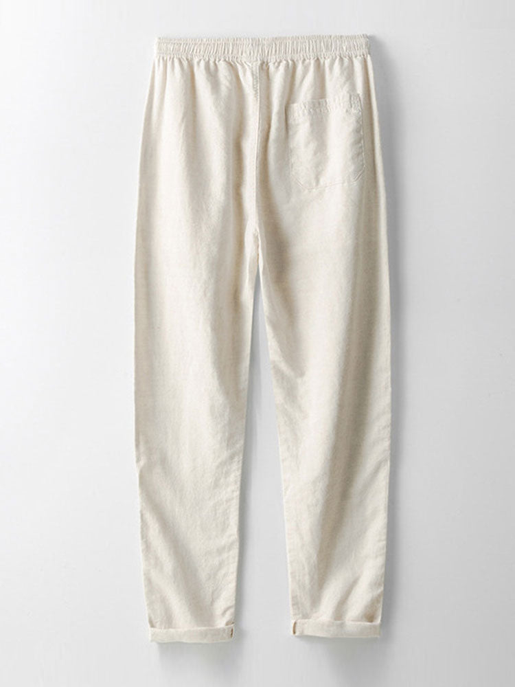 HARPER | Straight-leg pants with linen blend
