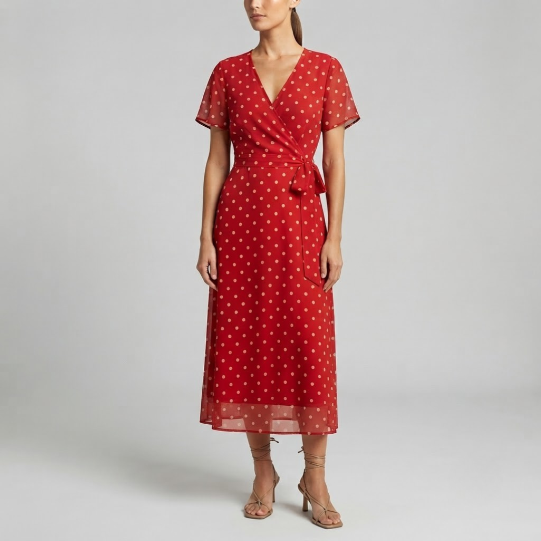 AVERY | Midi dress with polka dot print