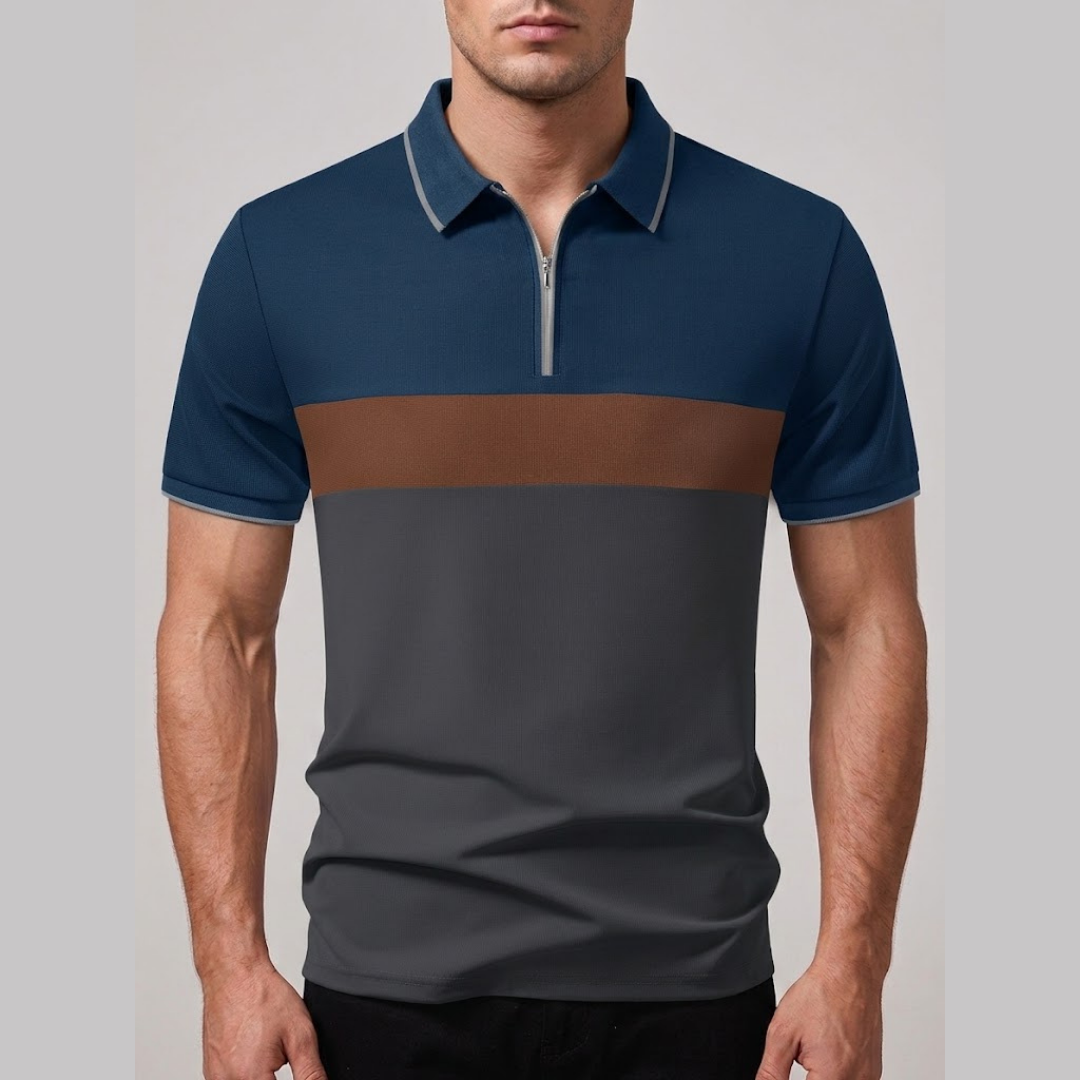 HENRY | Polo with zip neckline