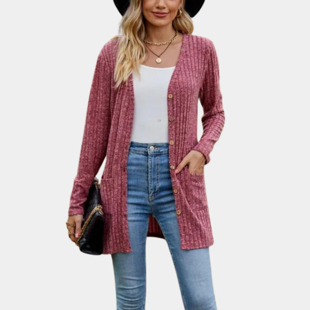 ABIGAIL | Longline cardigan with ribbed knit