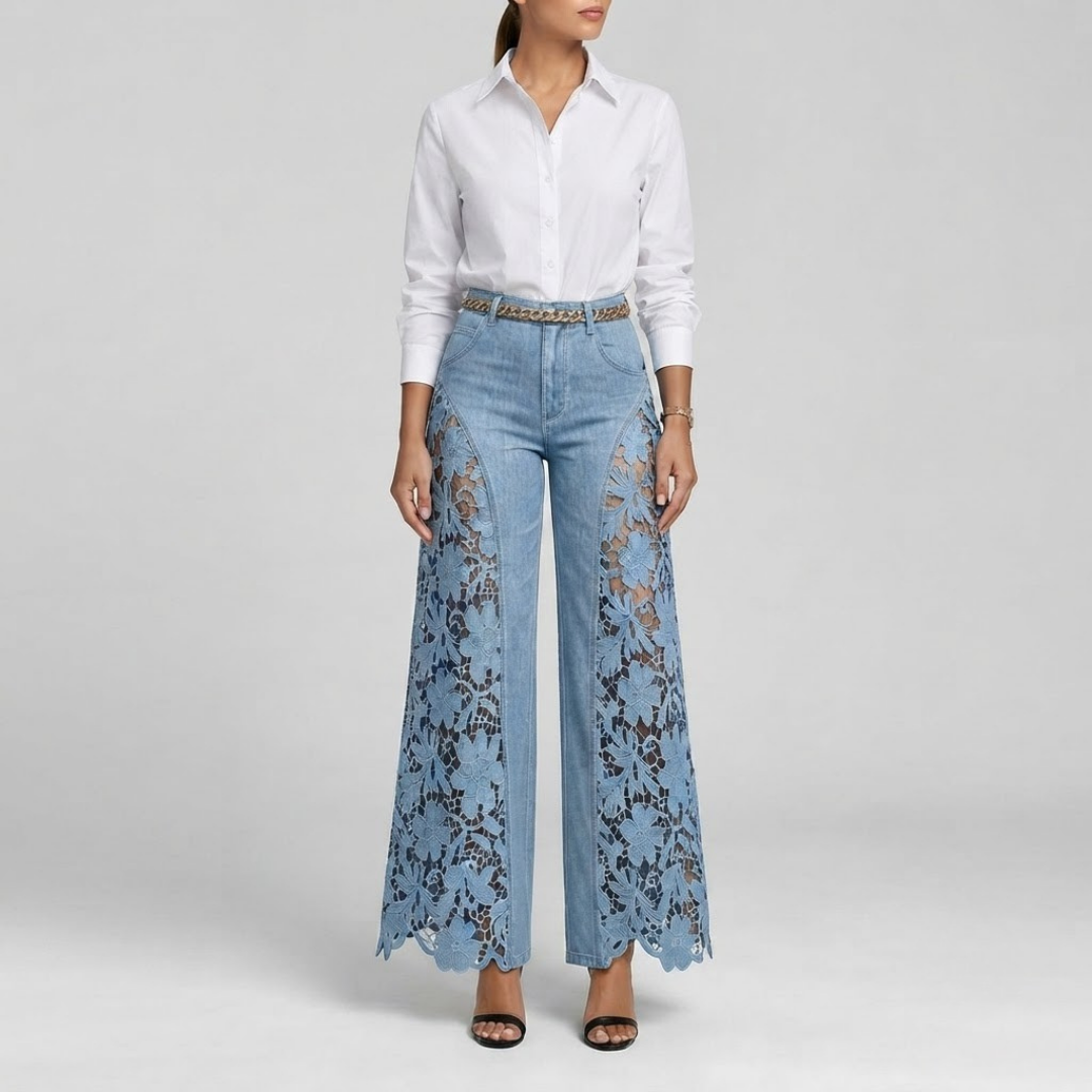 HANNAH | Wide-leg jeans with embroidery