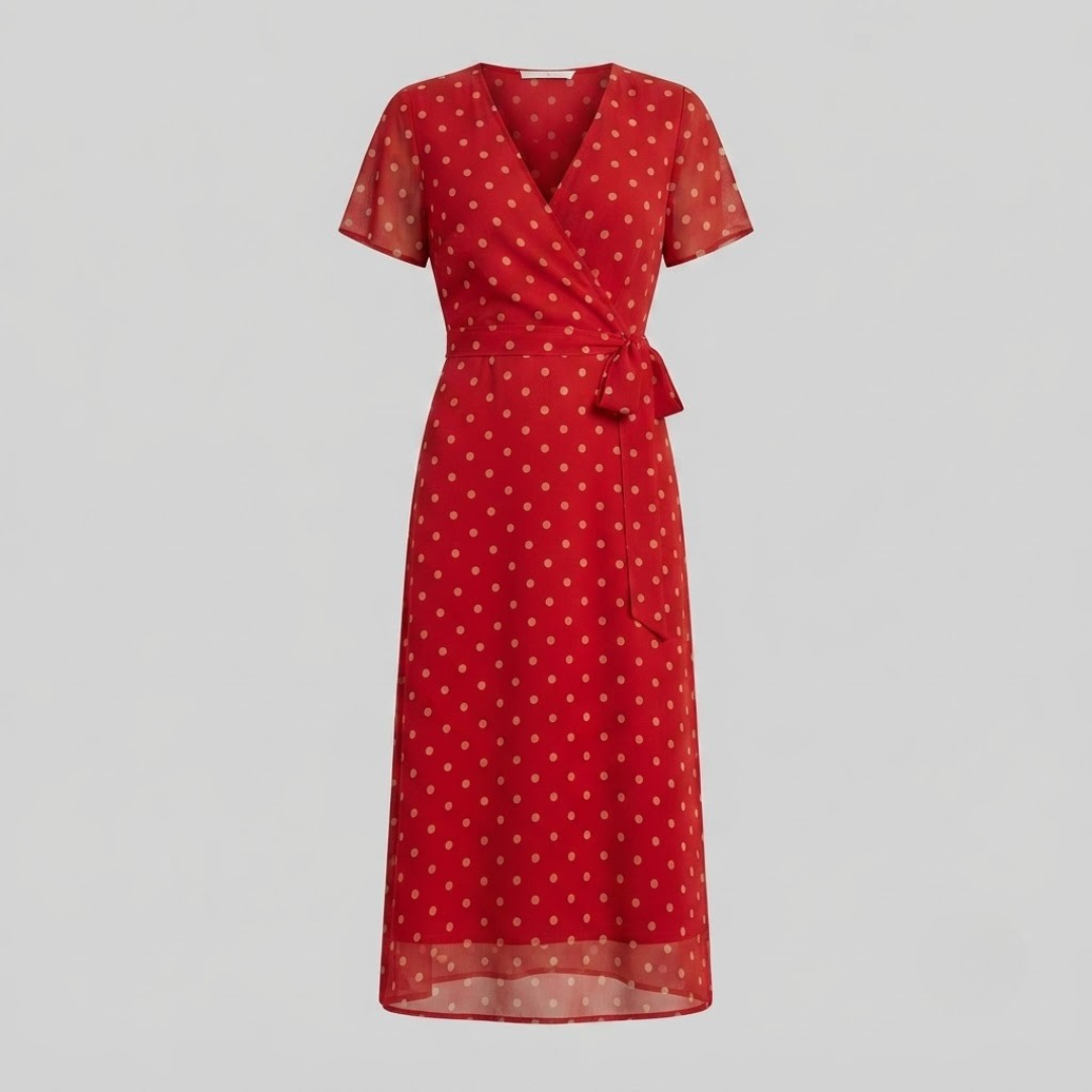 AVERY | Midi dress with polka dot print