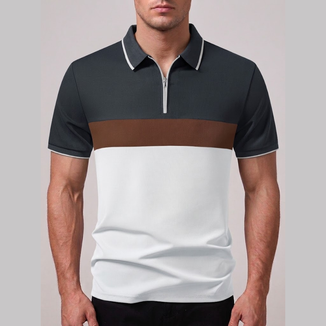 HENRY | Polo with zip neckline