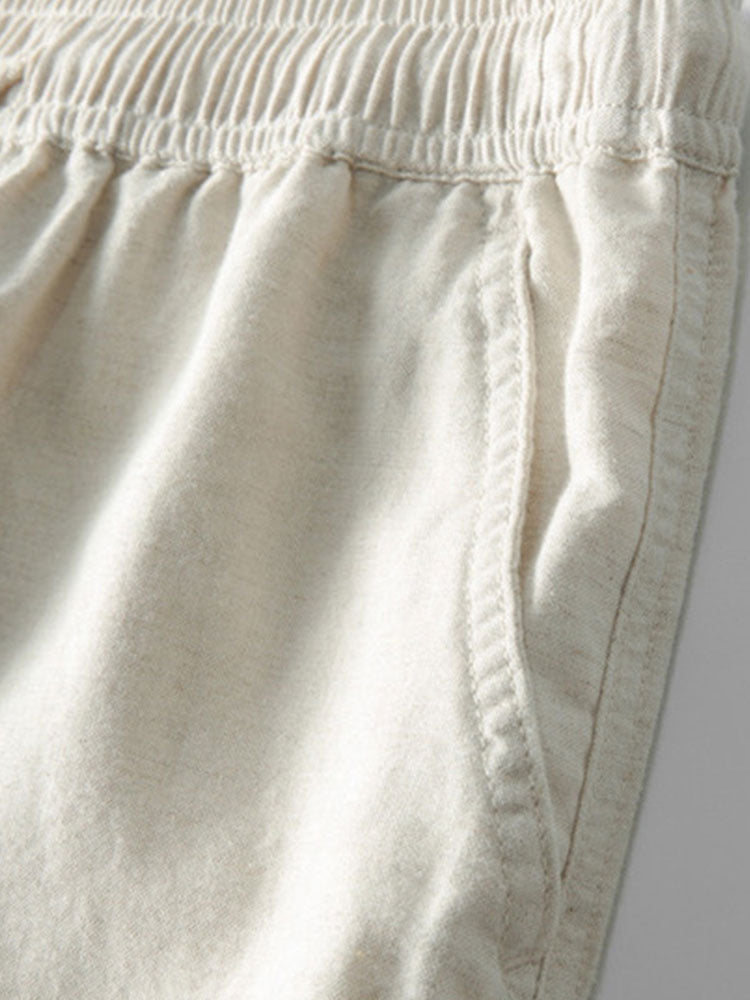 HARPER | Straight-leg pants with linen blend