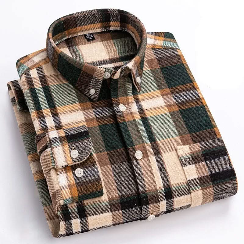 ELIJAH | Flannel shirt with button-down collar