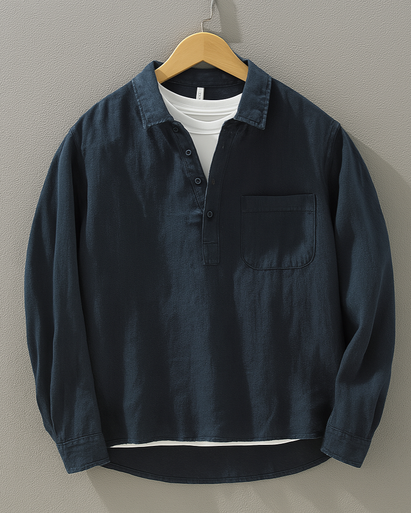 NORA | Shirt with half-placket popover