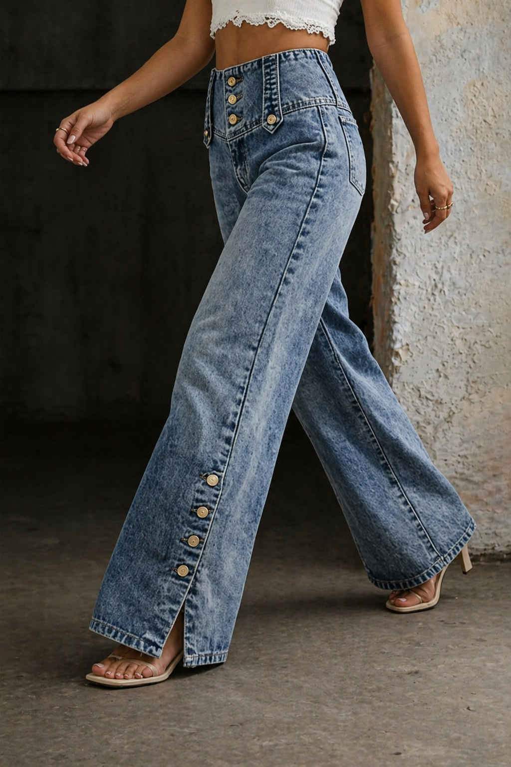 ZOE | High-waist jeans with side slits