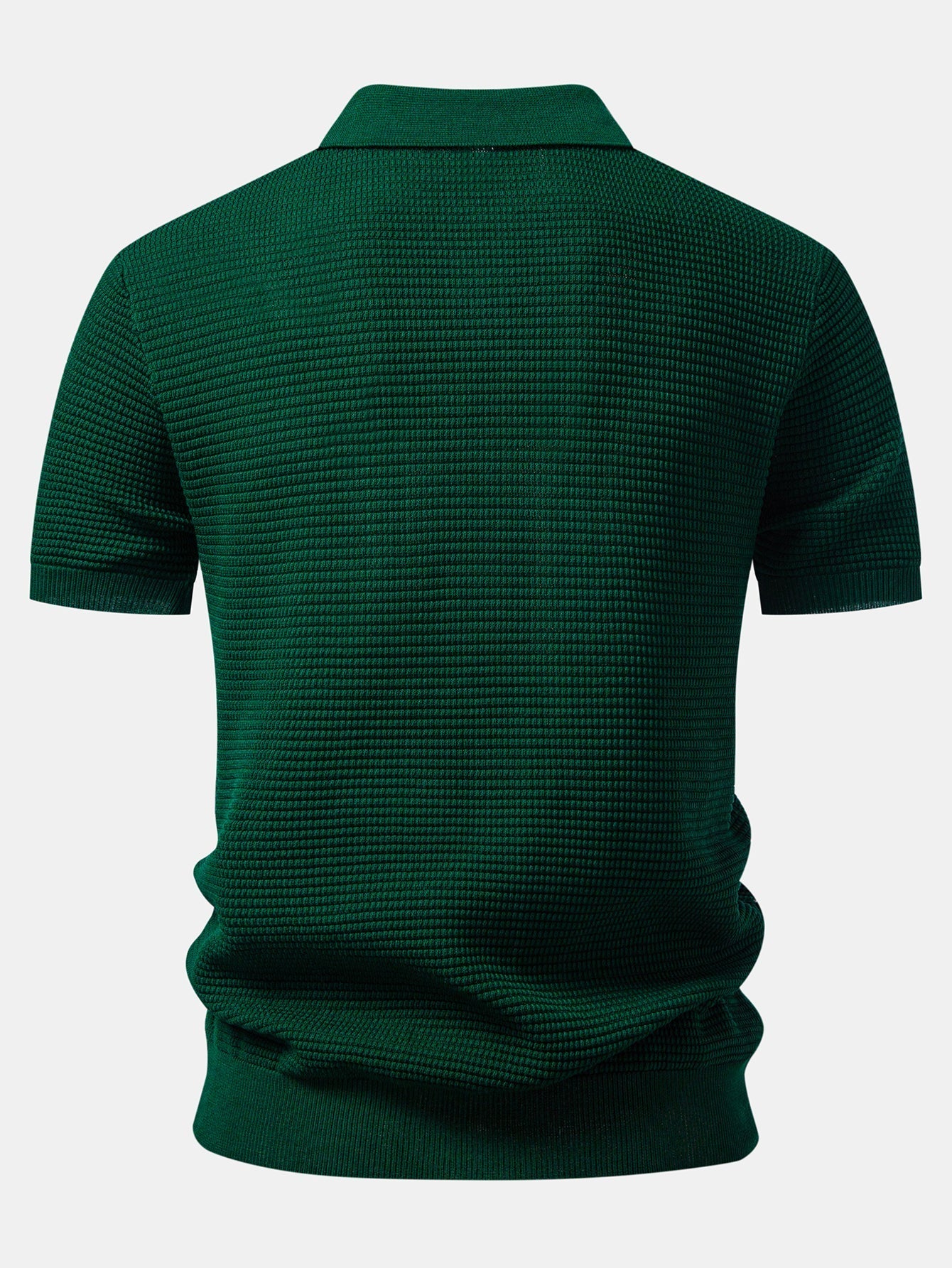 RILEY | Polo with waffle knit and zip neckline