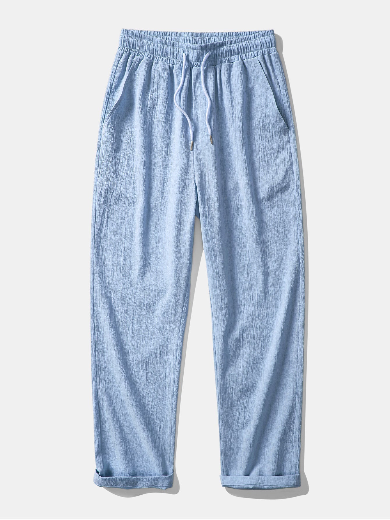 AVERY | Straight pants with crinkle texture