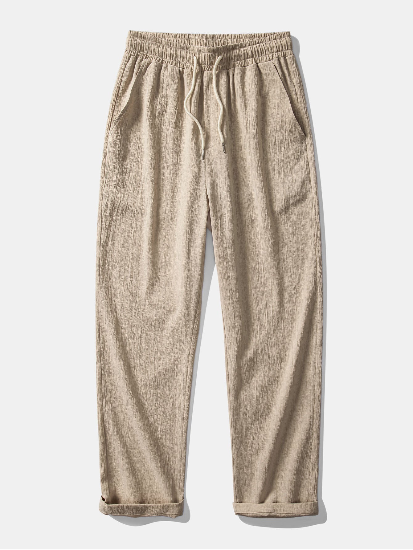 AVERY | Straight pants with crinkle texture