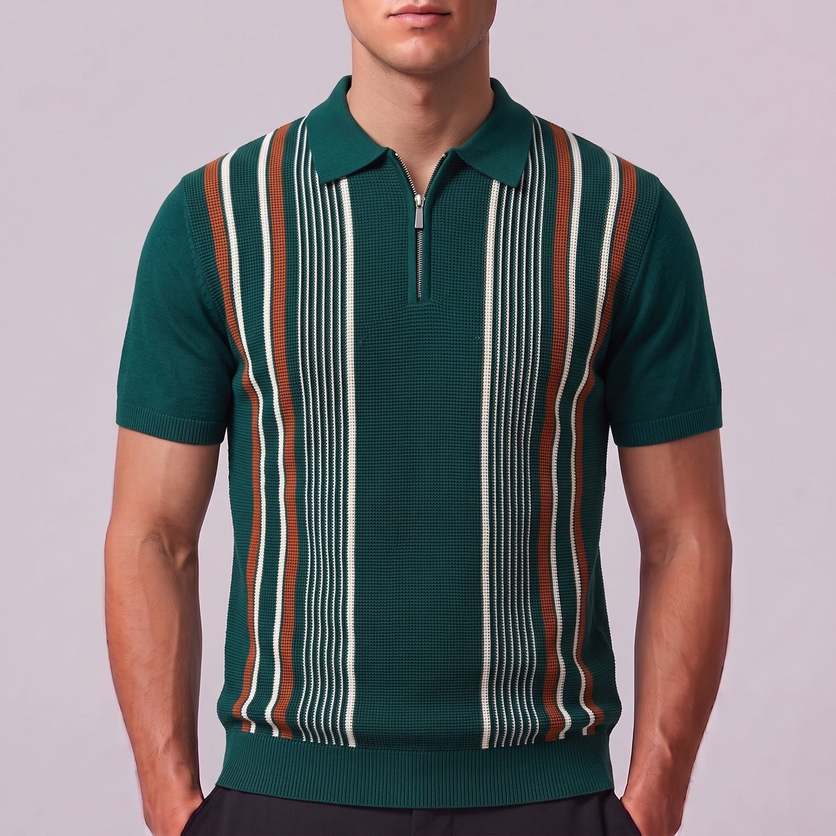 ETHAN | Knit polo with quarter-zip