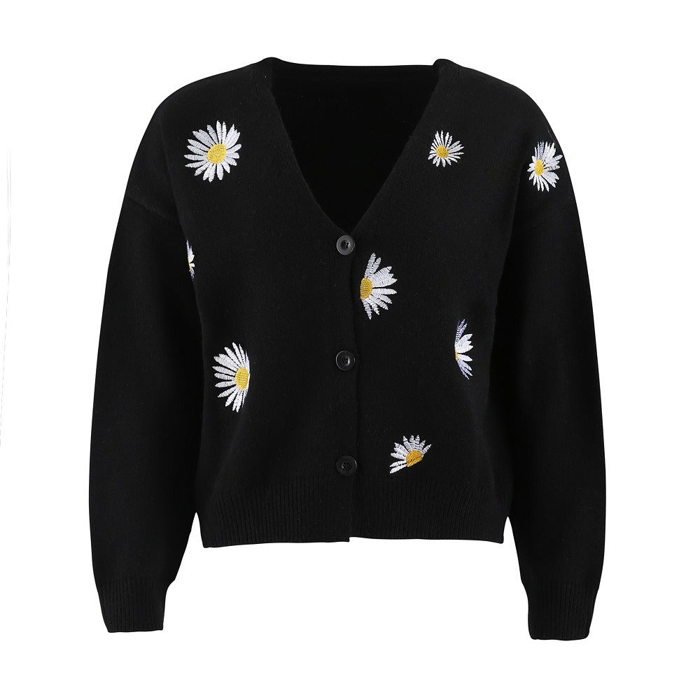 AVERY | Cardigan with floral embroidery
