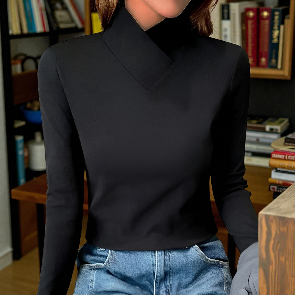 NORA | High-neck sweater with fitted silhouette