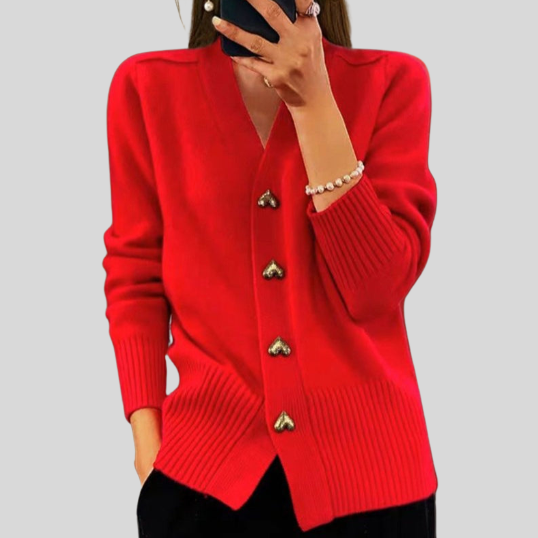 HARPER | Cardigan with heart-shaped buttons