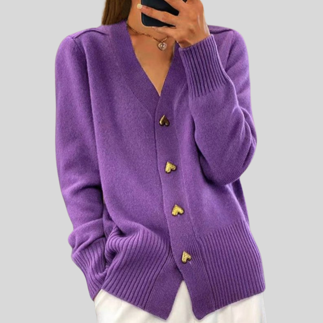 HARPER | Cardigan with heart-shaped buttons