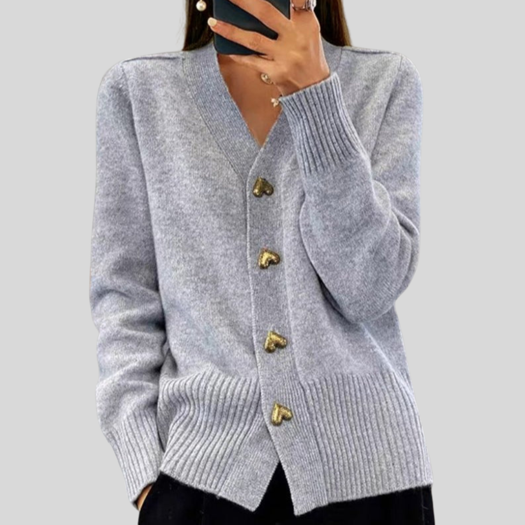 HARPER | Cardigan with heart-shaped buttons