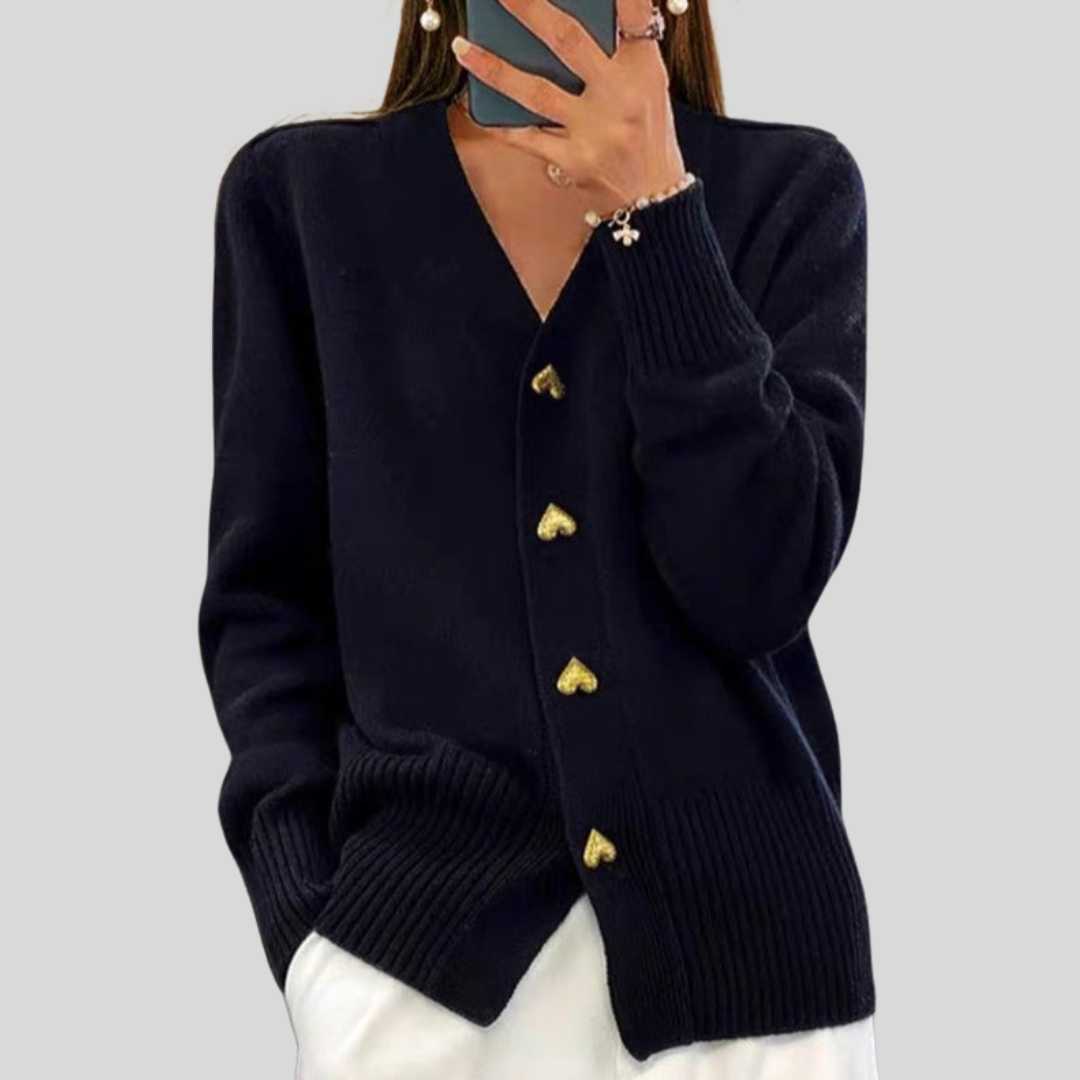 HARPER | Cardigan with heart-shaped buttons
